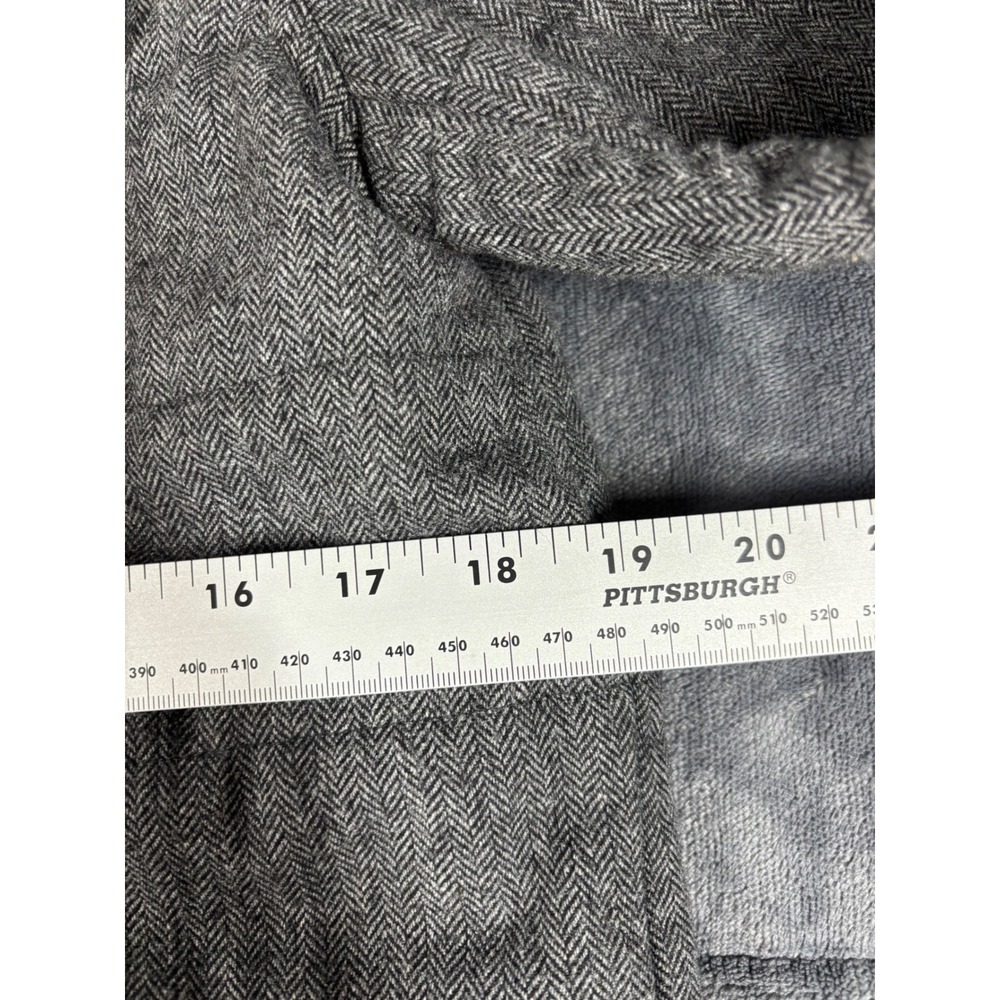 Billy Reid Mens Grey Herringbone Quilted Wool Blend Snap Front Shirt Jacket S - Picture 5 of 9
